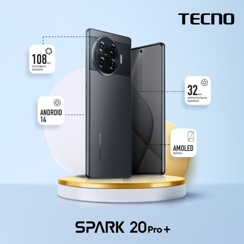 TECNO Смартфон Spark 20 PRO+ (KJ7) 6.78" 8/256ГБ, 2SIM, 5000мА•год, Temporal Orbits