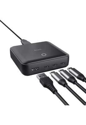 Trust Зарядне пристрій мережевий Maxo 100Вт, 3xUSB-C/USB-A ,PD, чорний