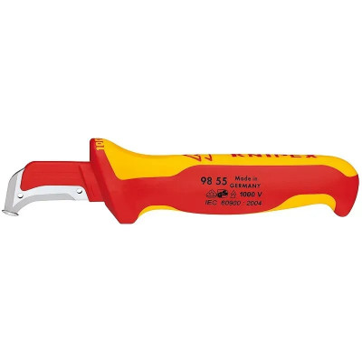 Milwaukee Ніж монтерський KNIPEX, діелектричний, для робіт під напругою 1000В, вигнуте лезо, 180мм, 0.068кг