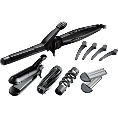 Remington Мультистайлер Multistyle, 25Вт, темп.режимів-5, 110-190С, 5 насадок, кейс, аксесуари, кераміка, тефлон , чорний