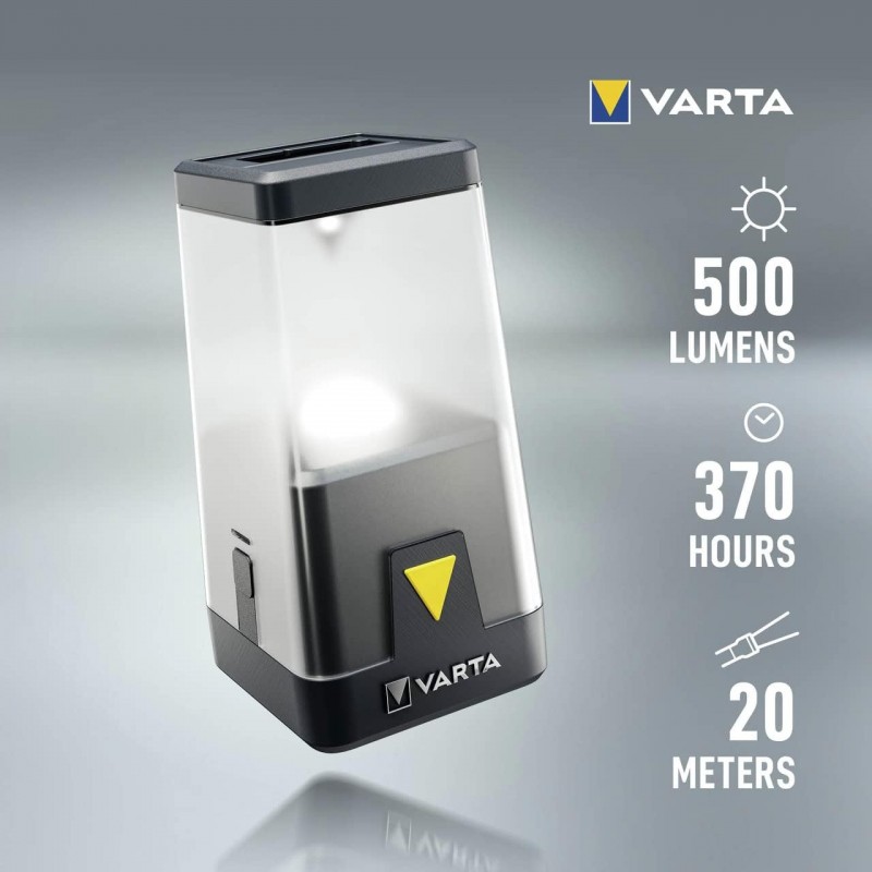 VARTA Ліхтар кемпінговий Ambiance L30RH з гібридною системою живлення акумулятор/батарейки, IP54, до 500 люмен, до 370 годин роботи, 3хАА