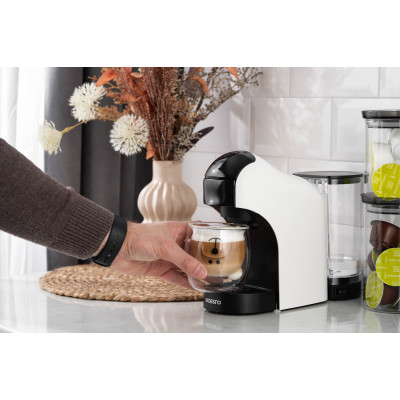 ARDESTO Кофеварка капсульна, 0.8л, капсули Nespresso, Nescafe Dolce Gusto, мелена кофе, сенсорне керування, білий