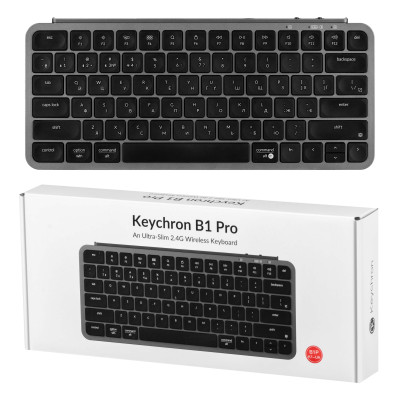 Keychron Клавіатура мембрана B1 Pro, USB/WL/BT, space gray
