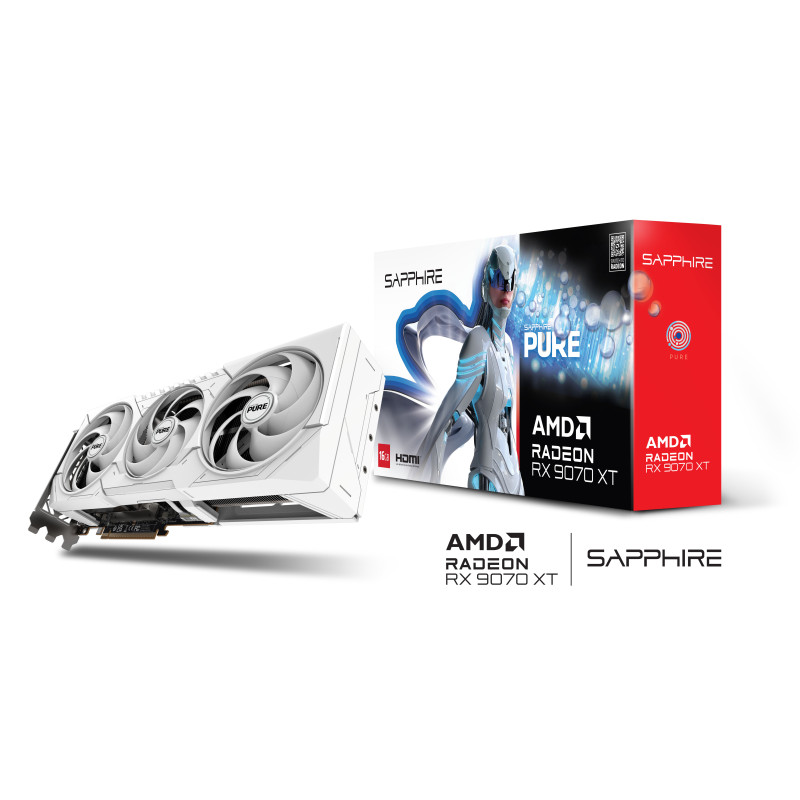 SAPPHIRE Відеокарта Radeon RX 9070 XT 16GB GDDR6 PURE GAMING OC