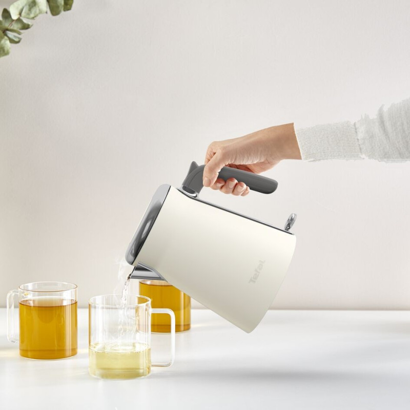 Tefal Електрочайник Collection 1.68л, Strix, нерж. сталь, бежевий