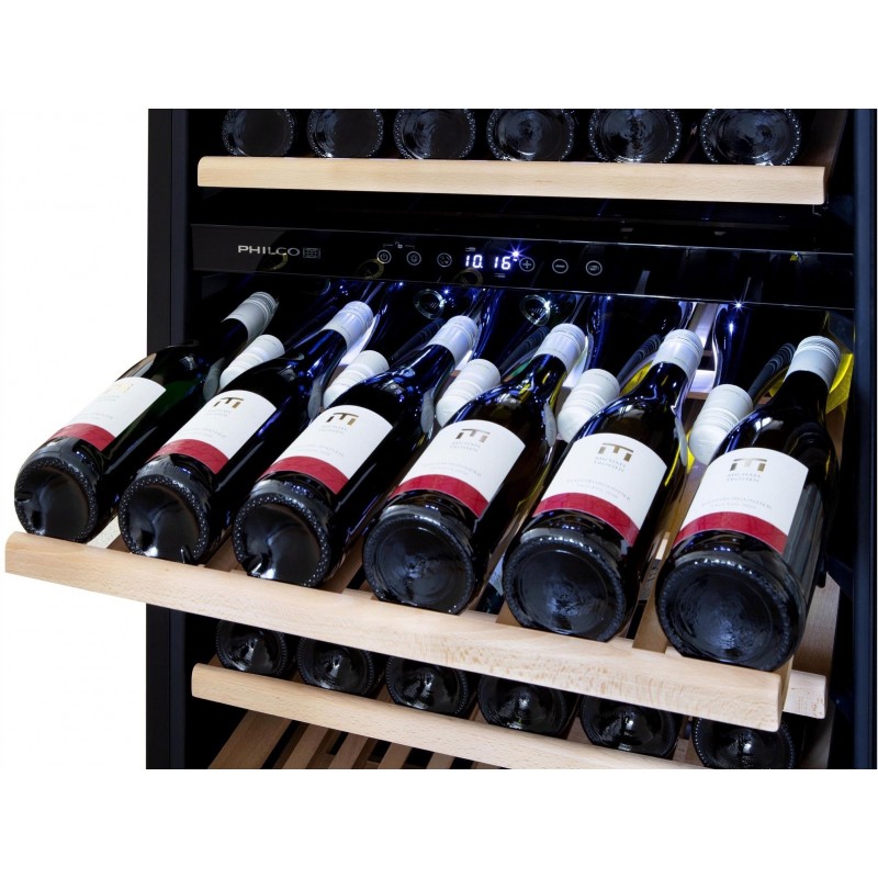 Philco Холодильник для вина, 177х59.5х68, холод.відд.-418л, зон - 1, бут-166, диспл, підсвітка, чорний