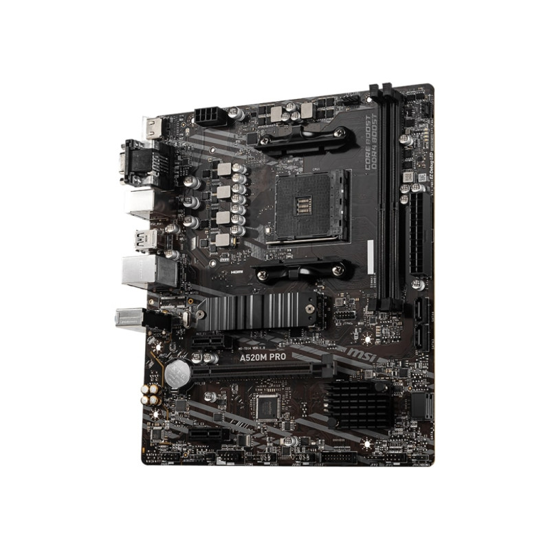 MSI Материнcька плата A520M PRO sAM4 A520 2xDDR4 M.2 HDMI DVI DP mATX