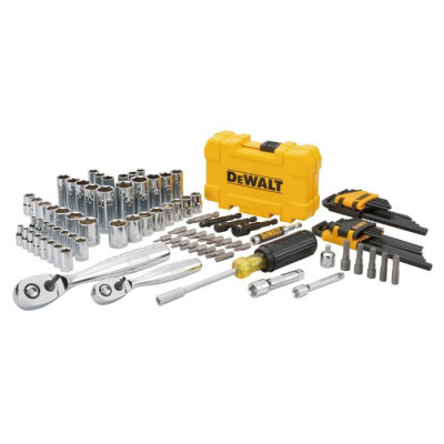 DeWALT Набір головок, біт, шестигранних ключів, 1/4", 3/8", кейс, 108шт