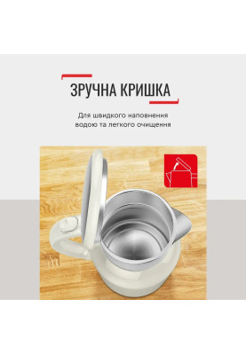 Tefal Електрочайник Thermo Protect XL, 1.9л, пластик, нержавіюча сталь, бежевий