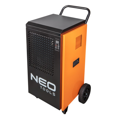Neo Tools Осушувач повітря промисловий, 950Вт, 250м2, 400 м3/рік, 70л/добу, безперервний злив, LCD дисплей, прогр.години роботи, IP22