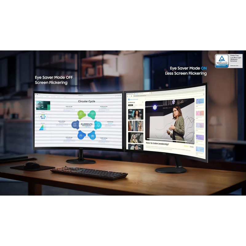 Samsung Монітор 27" S27D360 D-Sub, HDMI, VA, 100Hz, 4ms, CURVED