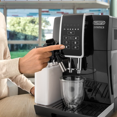 Delonghi Кавомашина Dinamica, 1.8л, зерно мелена, автомат.капуч, авторецептів -4, чорний
