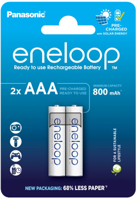 Panasonic Акумулятор Eneloop NI-MH AAA 800 мАг, 2 шт.