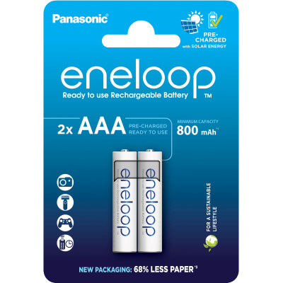 Panasonic Акумулятор Eneloop NI-MH AAA 800 мАг, 2 шт.