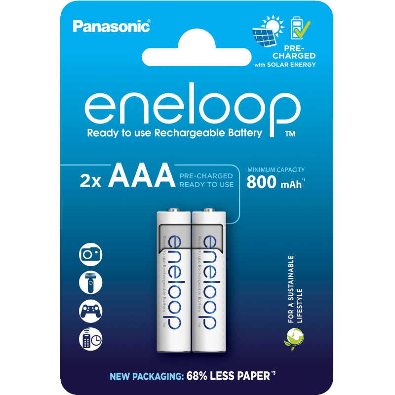 Panasonic Акумулятор Eneloop NI-MH AAA 800 мАг, 2 шт.