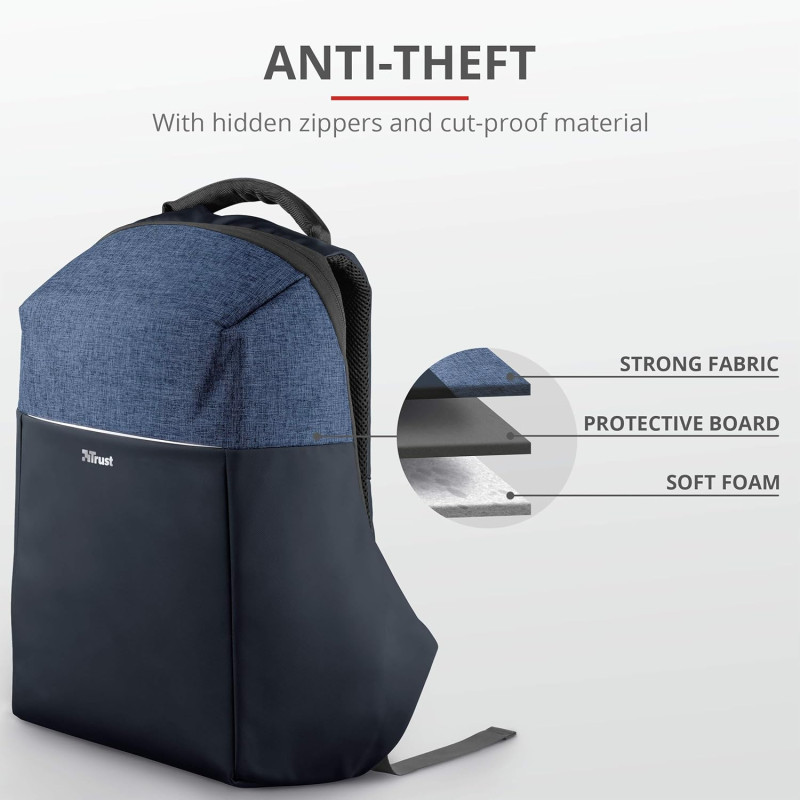 Trust Рюкзак Nox Anti-theft 16" BLUE