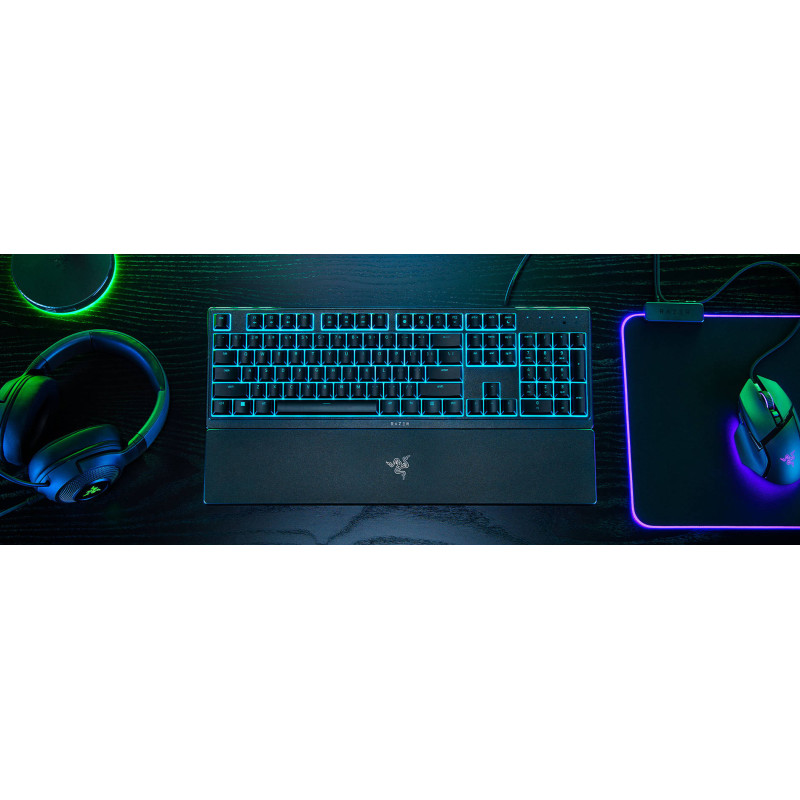 Razer Клавіатура мембранна Ornata V3 X 104key, USB-A, EN/UK, RGB, чорний