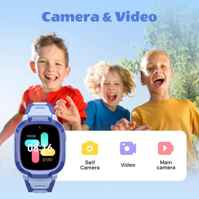 Mibro Дитячий годинник-телефон P6, 1.4", 240x280, GPS, 2MP, 900мА·год, 2АТM, синій