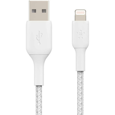 Belkin Кабель USB-A > Lightning заряджання/синхронізації 1м, 12Вт, плетений, білий