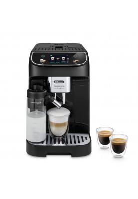 Delonghi Кавомашина Magnifica Plus, 1.8л, зерно+мелена, автомат.капуч, дисплей, авторецептів -15, чорний