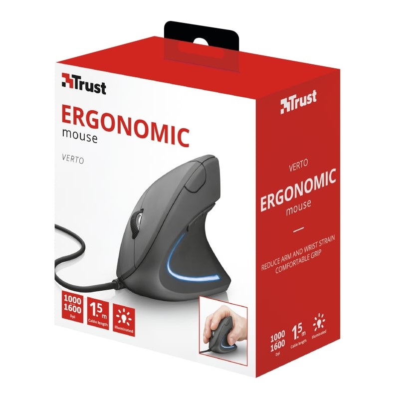 Trust Миша ERGONOMIC USB BLACK