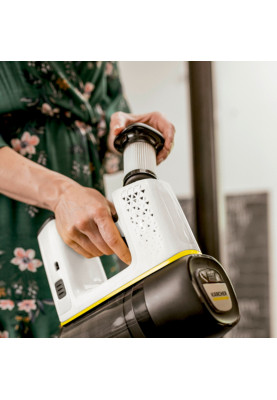 Karcher Пилосос безпровідний VC 6 CORDLESS OURFAMILY, конт пилок -0.8л, автон. робота до 50хв, вага-2.5кг, НЕРА 12, білий