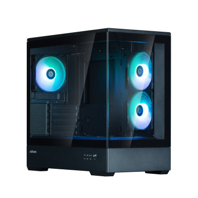 Zalman Корпус P30 Black V2, без БР, 1xUSB3.0, 1хUSB Type-C, 3x120мм ARGB, TG Front/Side Panel, mATX, чорний