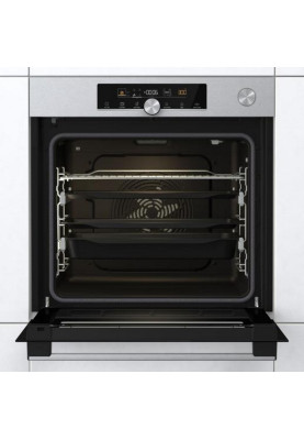 Gorenje Духова шафа електрична, 77л, A+, пара, дисплей, готування на різних рівнях, нерж