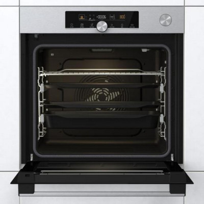 Gorenje Духова шафа електрична, 77л, A+, пара, дисплей, готування на різних рівнях, нерж
