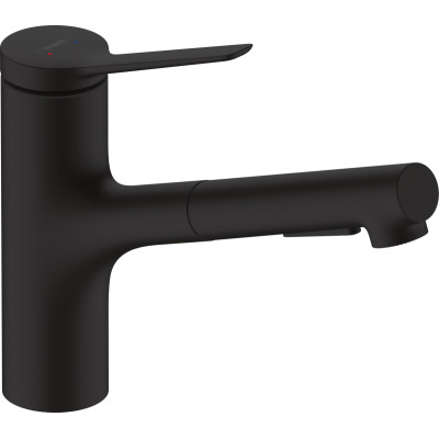 Hansgrohe Змішувач для кухні Zesis M33, довж.виливу - 219мм, витяжний, 1важіль, KM150, матовий чорний