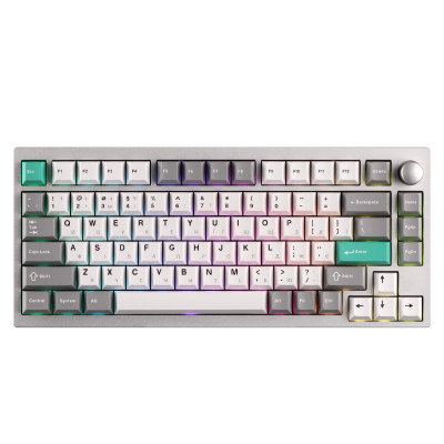 Lemokey Клавіатура механічна P1 Pro 84Key, Keychron Super Banana, WL/BT/USB-A, QMK/VIA, Hot-Swap, EN/UKR, RGB, Knob, Space Silver