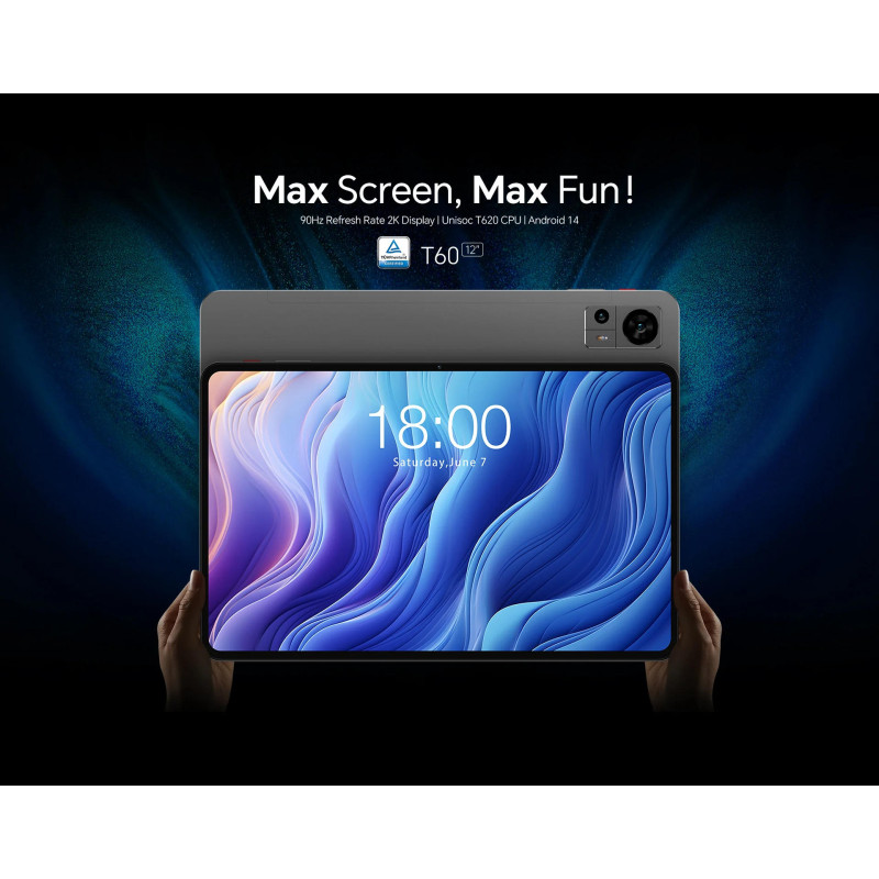 TECLAST Планшет T60 12" 8ГБ, 256ГБ, LTE, 8000мА•год, Android, сірий