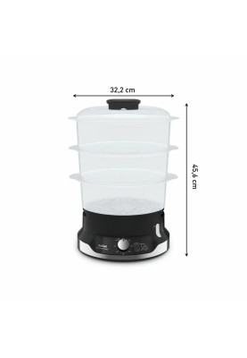 Tefal Пароварка Ultracompact, 800Вт, об'єм-9л, резервуар для води -1л, механічне керув., пластик, чорний