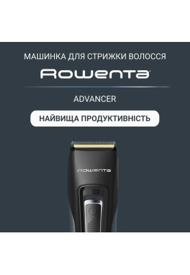 Rowenta Машинка для стрижки Advancer, для бороди, вусів, голови, мережа+акум., роторний мотор, насадок-3, кейс, титан.напил., темно-синій