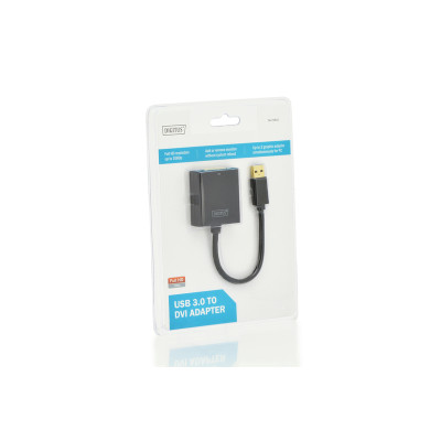 Digitus Адаптер USB 3.0 - DVI Full HD, M/F, 0.15 m