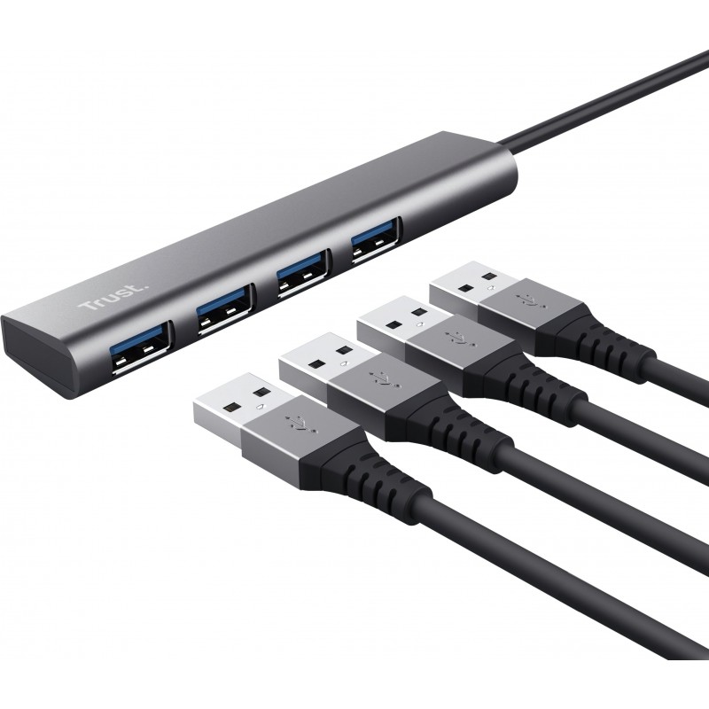 Trust USB-хаб Halyx 4-Port USB-A 3.2 Grey