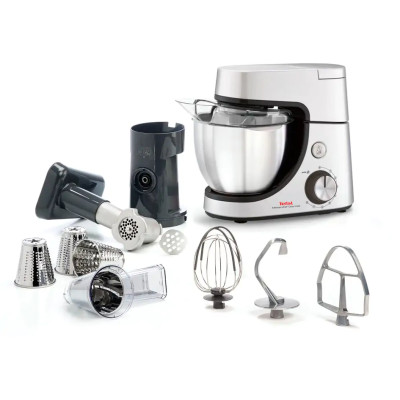 Tefal Кухонна машина Masterchef Gourmet 1100Вт, чаша-нержавіюча сталь, корпус-метал, насадок-6, сірий