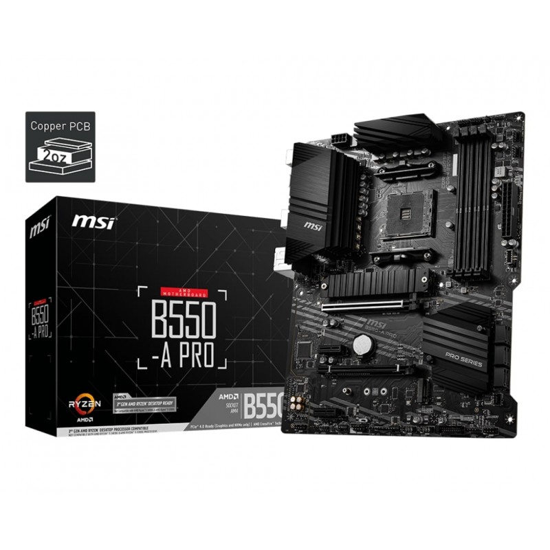 MSI Материнcька плата B550-A PRO sAM4 B550 4xDDR4 HDMI DP ATX