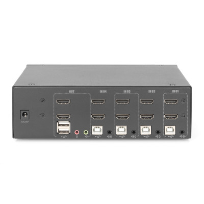 Digitus KVM-перемикач DIGITUS Desktop HDMI, 4 Port, Dual Display, 4K