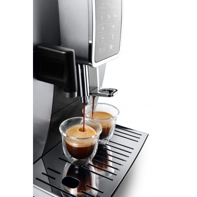 Delonghi Кавомашина, 1.8л, зерно+мелена, автомат.капуч, авторецептів -10, підігрів чашок, кофемолка, чорно-срібний