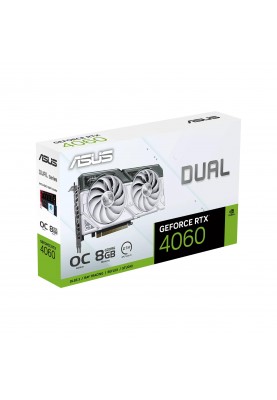 ASUS Відеокарта GeForce RTX 4060 8GB GDDR6 DUAL OC EVO білий DUAL-RTX4060-O8G-EVO-WHITE