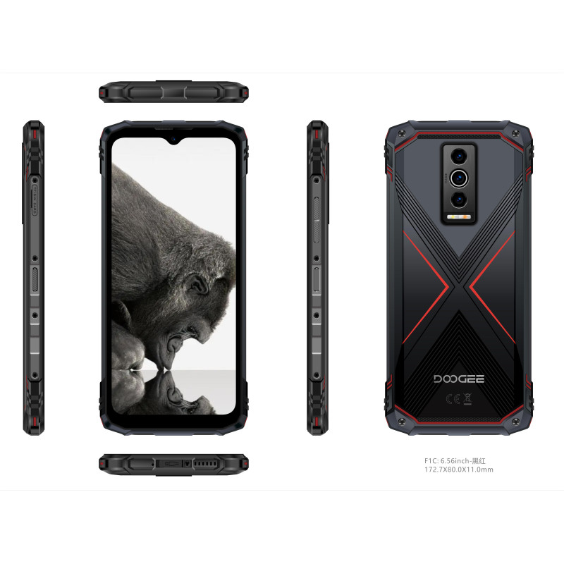 Doogee Смартфон Blade 10 Pro 6.56" 6/256ГБ, 2SIM, 5150мА•год, чорно-червоний