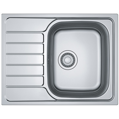 Franke Мийка кухонна Spark, нерж.сталь, прямокутник, з крилом, 635х500х160мм, чаша - 1, накладна, SKL 611-63, нерж декор