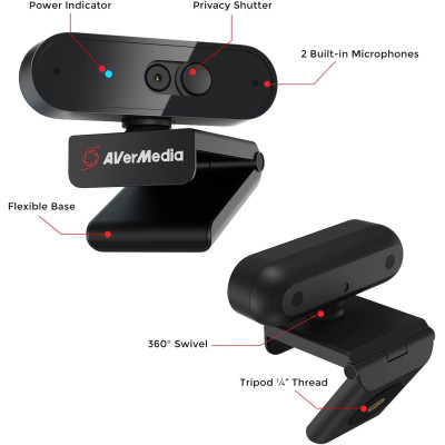 AVerMedia Веб-камера Live Streamer CAM PW310P Full HD Black
