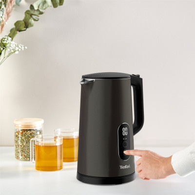 Tefal Електрочайник DIGITAL, 1,7л, з підвійними стінками, цифровий дисплей, сіро-чорний