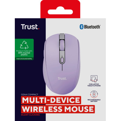 Trust Миша Trust Ozaa Compact Multi-Device, WL/BT, фіолетовий Trust Миша Trust Ozaa Compact Multi-Device, WL/BT, фіолетовий