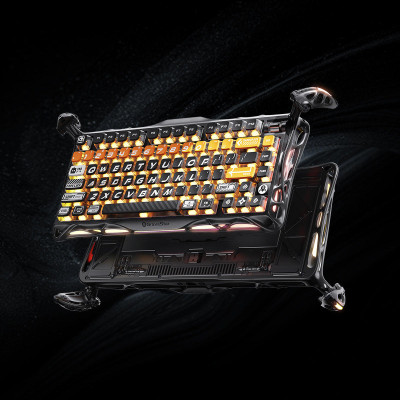 GravaStar Клавіатура механічна Mercury K1 Pro 80keys, GravaStar x Kailh Speedy Mint, BT/WL/USB, RGB, CyberFlare