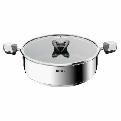 Tefal Сотейник Tefal Excellence+, з кришкою, 26см, нержавіюча сталь, скло, бакеліт, чорний