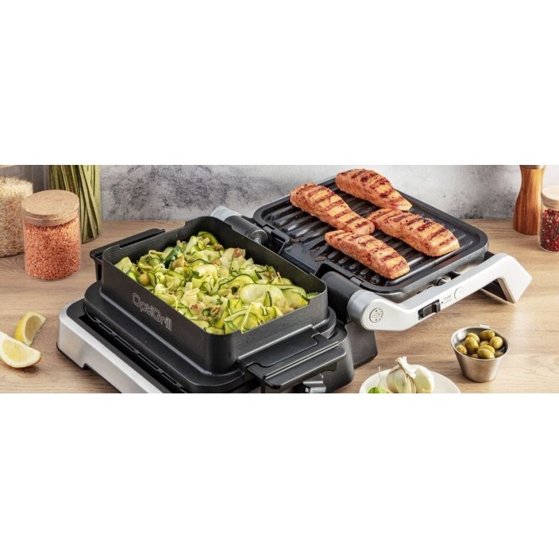 Tefal Гриль прижимний OptiGrill 4in1 Inox, 2100Вт, темп. режимів-4, з`ємні пластини, метал