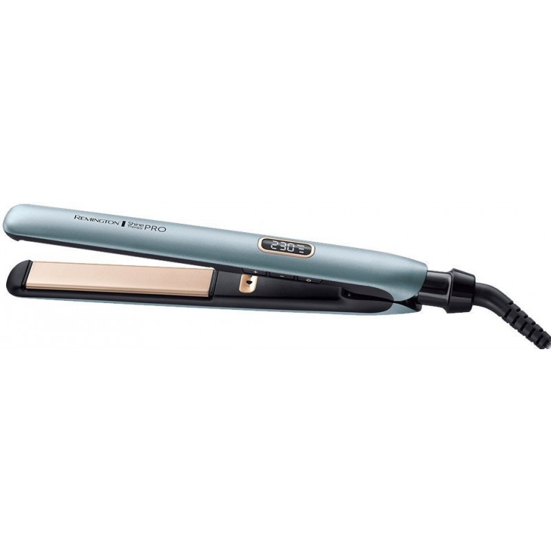 Remington Випрямляч Shine Therapy PRO, 54Вт, темп.режимів-9, 150-230С, дисплей, іонізація, кераміка, блакитний